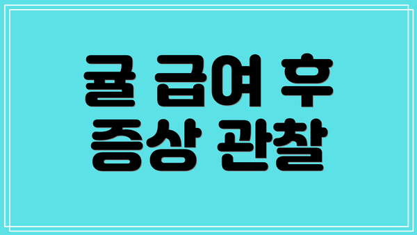 귤 급여 후 증상 관찰