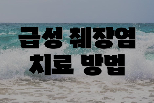급성 췌장염 치료 방법