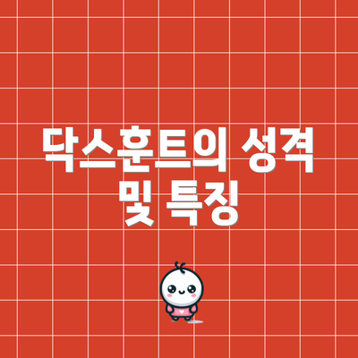닥스훈트의 성격 및 특징