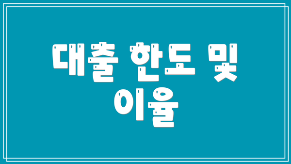 대출 한도 및 이율