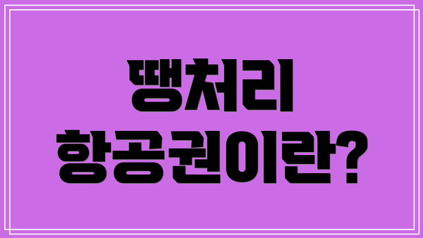 땡처리 항공권이란?