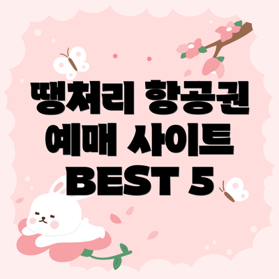 땡처리 항공권 예매 사이트 BEST 5