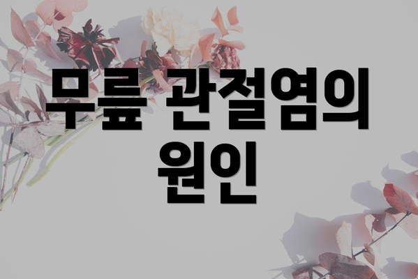 무릎 관절염의 원인