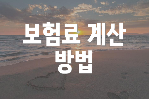 보험료 계산 방법