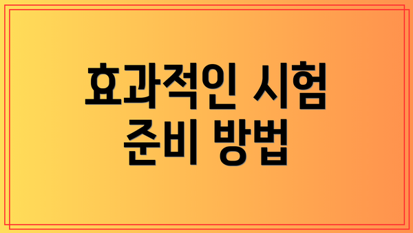 효과적인 시험 준비 방법