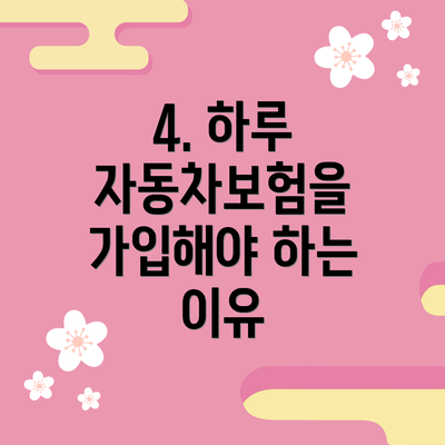 4. 하루 자동차보험을 가입해야 하는 이유
