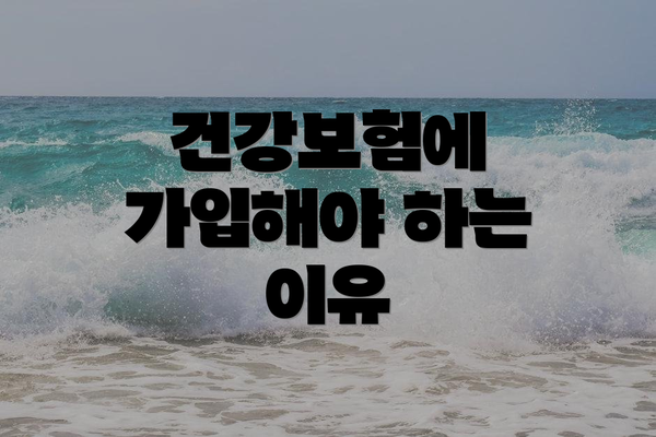 건강보험에 가입해야 하는 이유