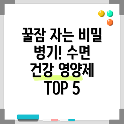 꿀잠 자는 비밀 병기! 수면 건강 영양제 TOP 5