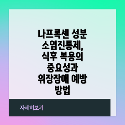 나프록센 성분 소염진통제, 식후 복용의 중요성과 위장장애 예방 방법