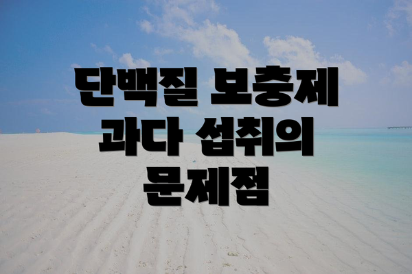 단백질 보충제 과다 섭취의 문제점