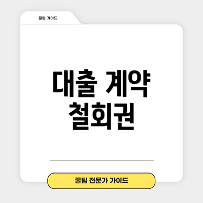 대출 계약 철회권
