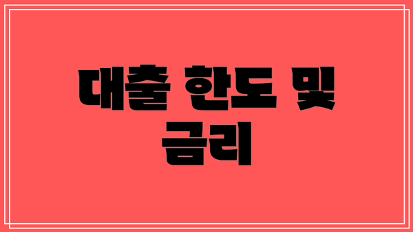 대출 한도 및 금리