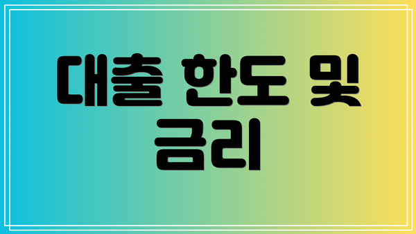 대출 한도 및 금리