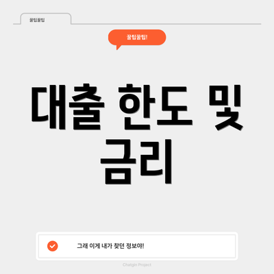 대출 한도 및 금리