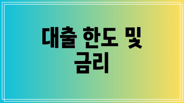 대출 한도 및 금리