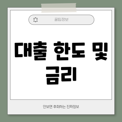 대출 한도 및 금리