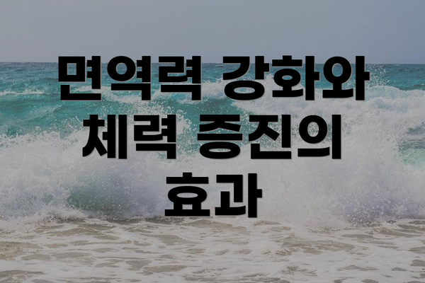 면역력 강화와 체력 증진의 효과
