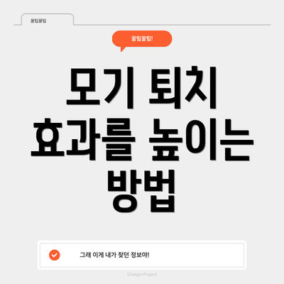 모기 퇴치 효과를 높이는 방법