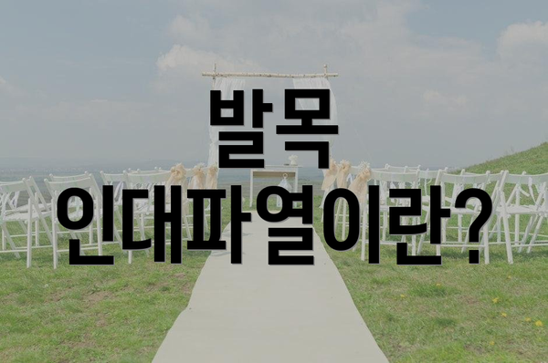 발목 인대파열이란?