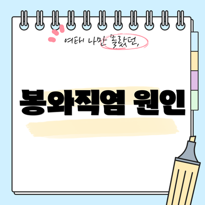 봉와직염 원인