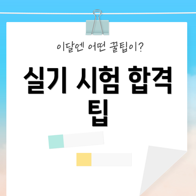 실기 시험 합격 팁