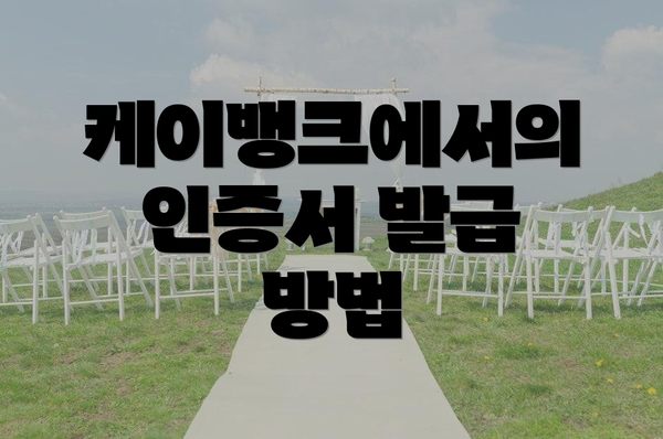 케이뱅크에서의 인증서 발급 방법