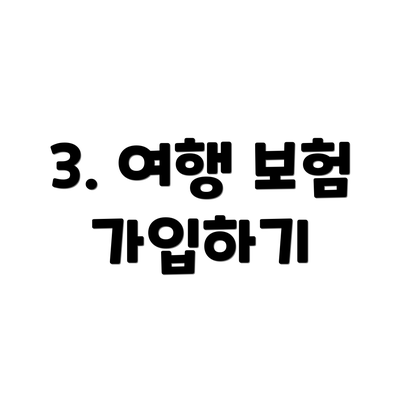 3. 여행 보험 가입하기