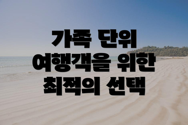가족 단위 여행객을 위한 최적의 선택