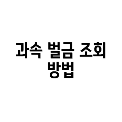 과속 벌금 조회 방법