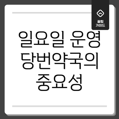 일요일 운영 당번약국의 중요성