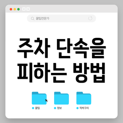 주차 단속을 피하는 방법
