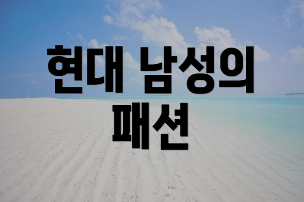 현대 남성의 패션