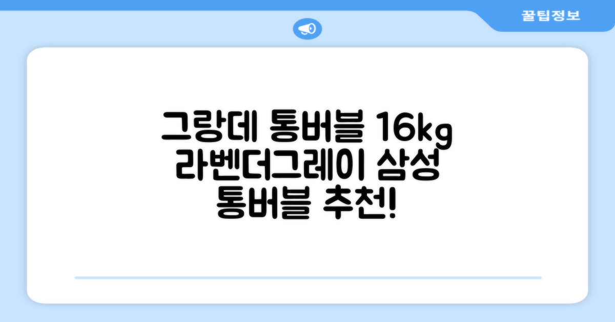 삼성전자 그랑데 통버블 세탁기 WA16CG6441BY 16kg 방문설치, 라벤더그레이 추천 리뷰