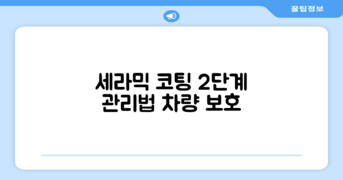 2단계 세라믹 코팅 관리