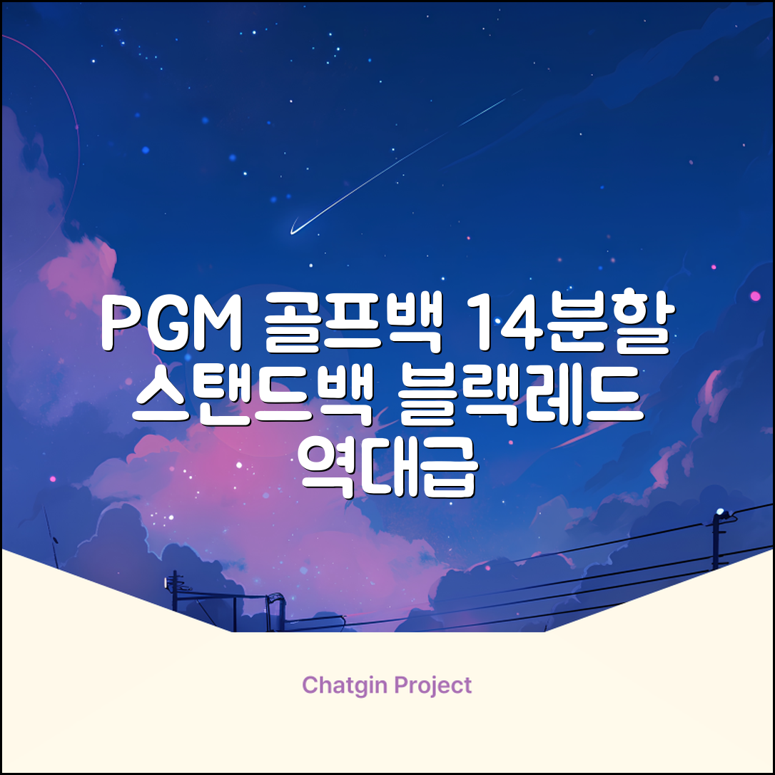 피지엠코리아 PGM 경량 14분할 골프백 스탠드백 캐디백, 블랙레드 추천 리뷰