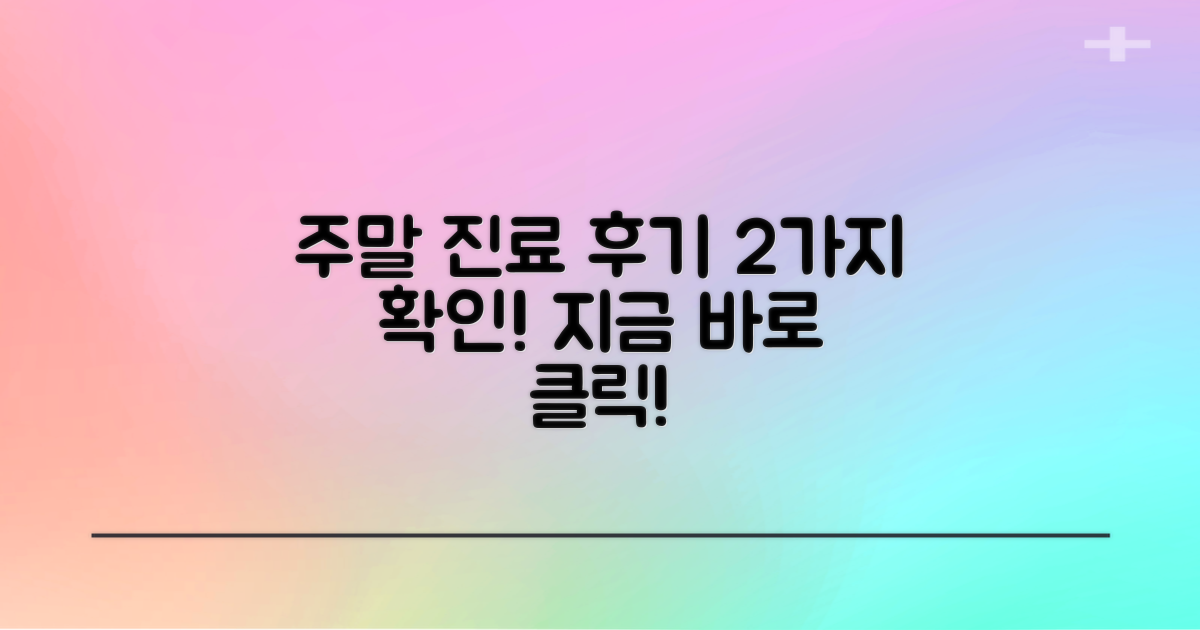 2가지 주말 진료 후기 확인
