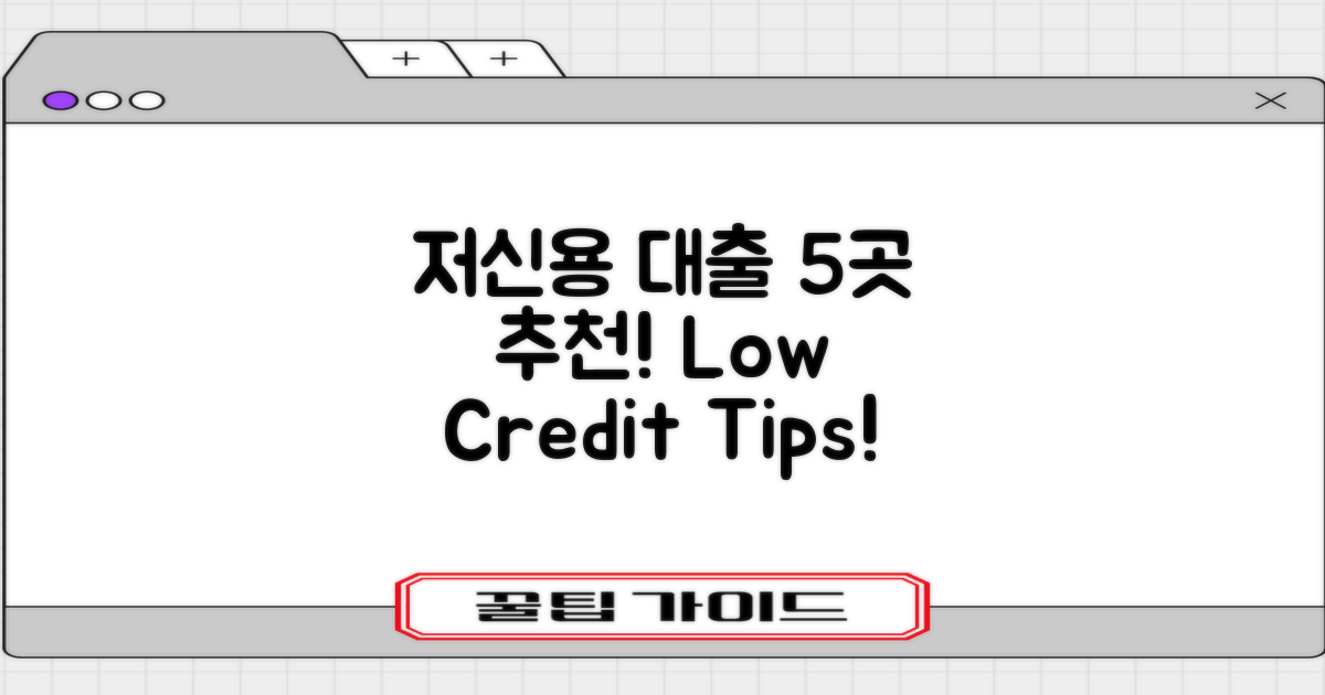 5곳 추천: 저신용자 대출