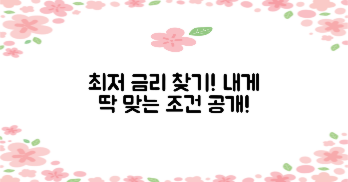 나에게 맞는 최저 금리 조건